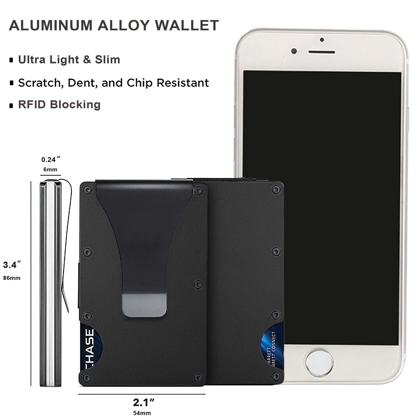 Metal Money Clip Wallet Card Holder for Men and Women