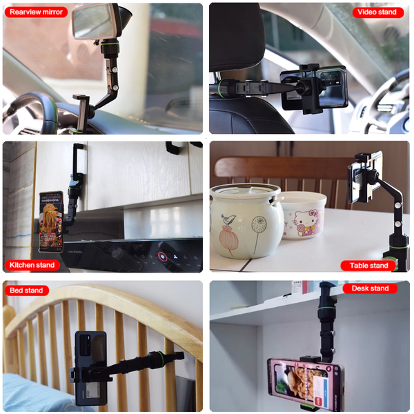 360 Adjustable Rearview Rotating Phone Holder